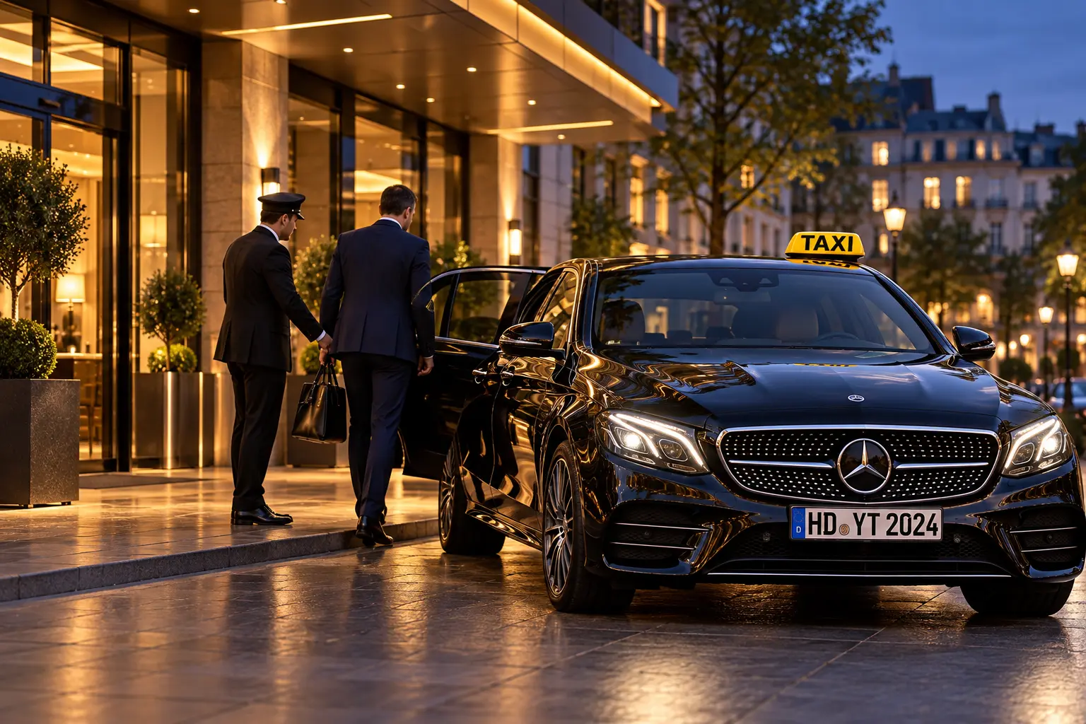 VIP Fahrten Weinheim mit schwarzem Premium-Taxi und Kennzeichen HD YT 2024